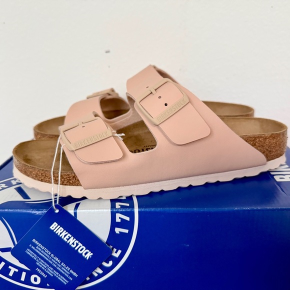 Birkenstock Arizona Blush Pink Slip-On Sandals Double Strap Sz 39 W8 M6 Comfort - Picture 11 of 16